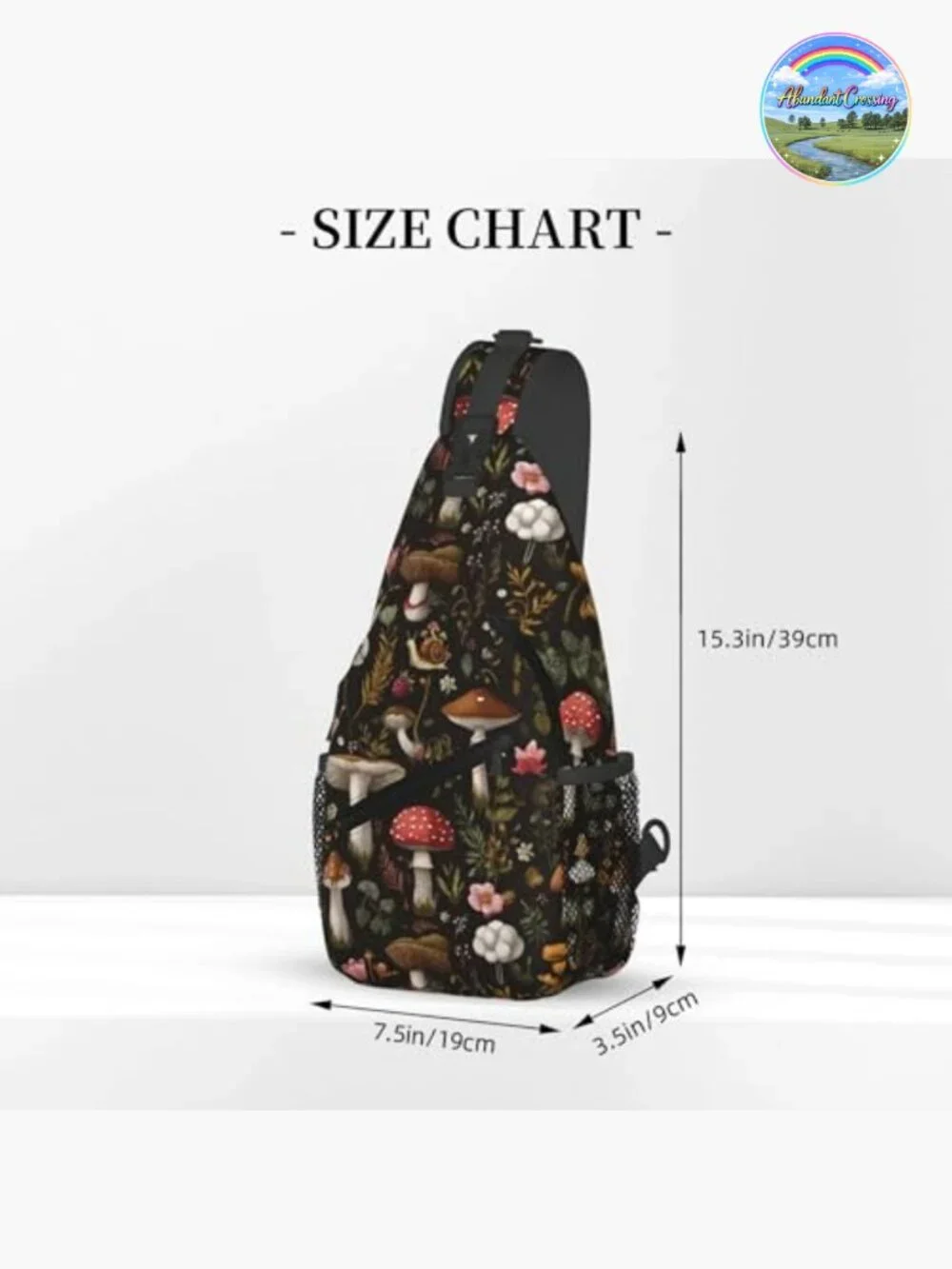 Sling Backpack Unisex Crossbody Chest Bag Hiking Travel Polyester Adjustable